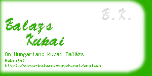 balazs kupai business card